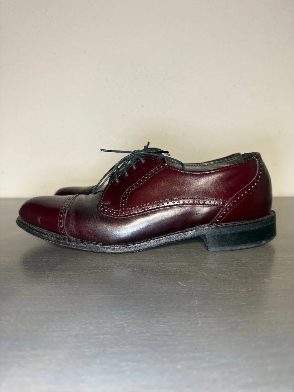 Vintage Dexter Burgundy Leather Cap Toe Oxfords Dress Shoes 8.5 M Oxford
